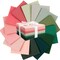 Fat Quarter Bundle -100% Cotton | Pure Solids | Pink & Emerald Greens l Mix Colors | Quilting Soft Fabric | Special Gift